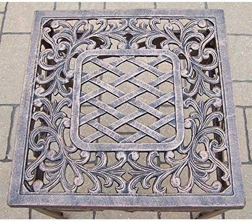 Oakland Living Mississippi Cast Aluminum End Table, 18-Inch, Antique Bronze