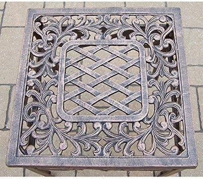Oakland Living Mississippi Cast Aluminum End Table, 18-Inch, Antique Bronze