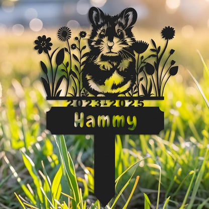 Personalized Hamster Memorial Stake,Pet Plaque Hamster Lover,Metal Hamster Grave Marker,Remembrance Stake,Outdoor Garden Yard Sign hamster 14inch