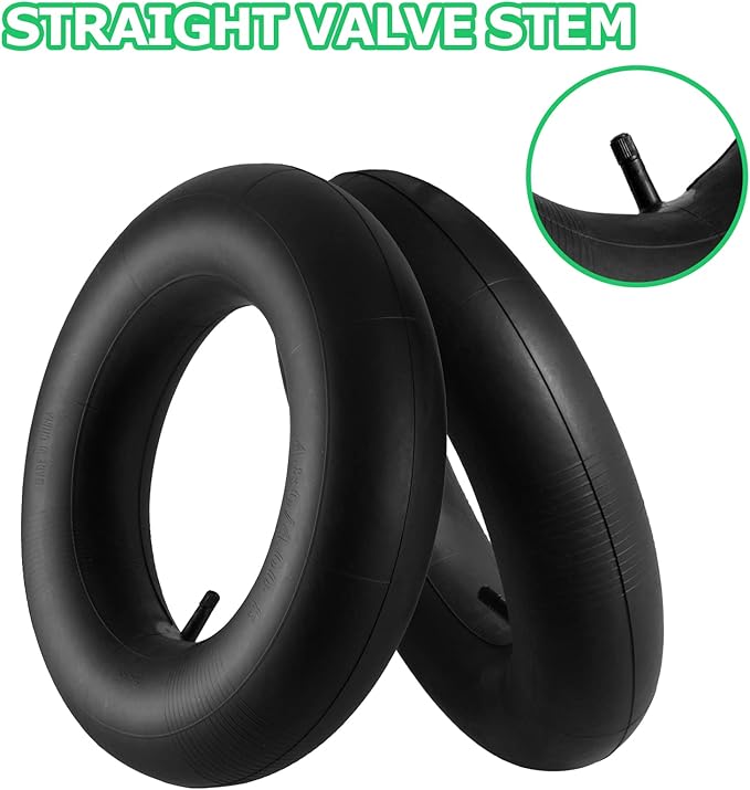 4.80/4.00-8" Inner Tube with Straight Valve Stem (2-Pack) - Heavy Duty Replacement Tire Tubes for Wheelbarrows, Mowers, Hand Trucks, Dollies