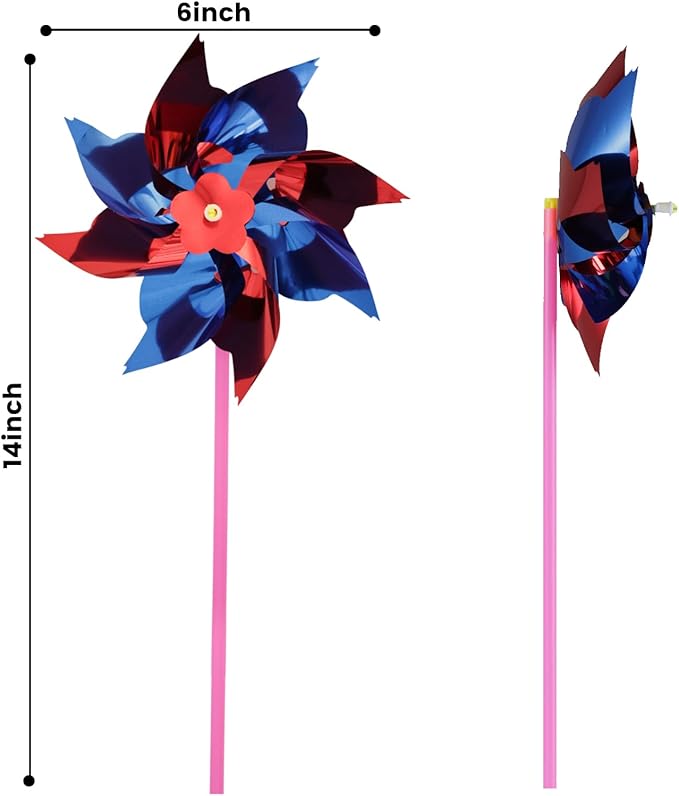 JOHOUSE 100PCS Plastic Rainbow Pinwheels for Kids - Party Favors, Garden Yard Decorations, DIY Crafts, Bird Deterrent for Outside Windmills