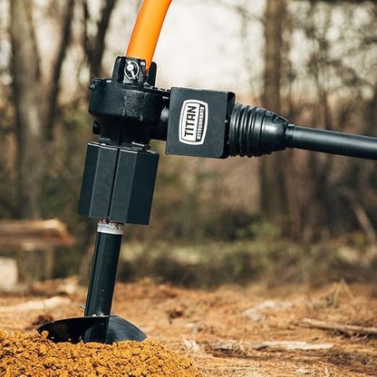 Titan Attachments Auger Bit for 3 Point Post Hole Digger, 24" Drilling Depth with Fishtail Point, HD Steel, Digging Bit Only (Auger Bit Diameter: 12")