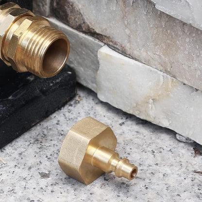 RV vent plug prevent freezing in winter helps drain water from water pipes, suitable for camping RVs, boats, garden hoses, water pipe Blow Out Plug brass quick connector (female)