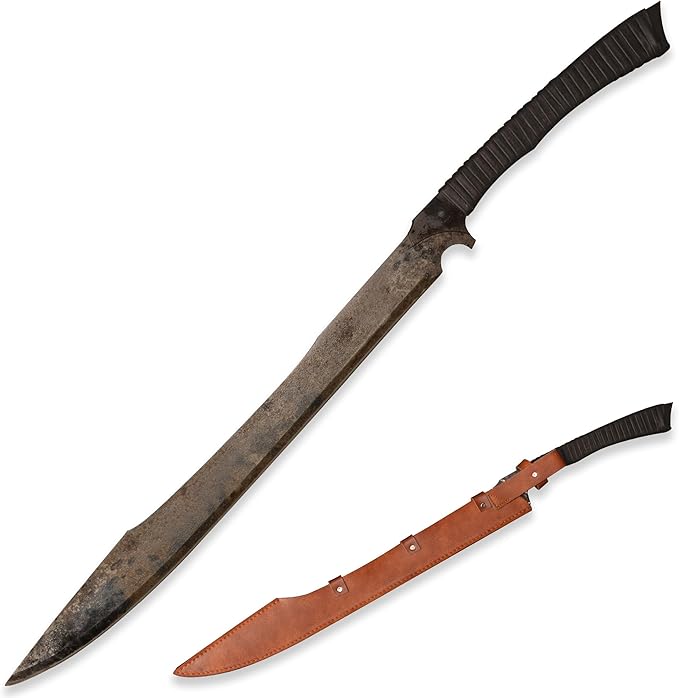 SV Handmade cast Manganese Steel Chopping Blade Sword, Full Tang, Outdoor, Hunting, Camping, Hiking, Survival, with Protective Cover, Multiple Styles to Choose from
