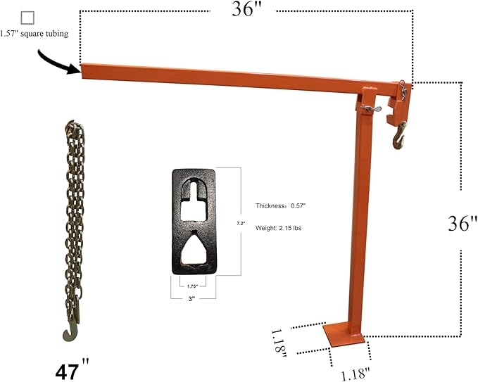 T Post Puller Fence Post Puller Heavy Duty Fence Post Puller with 47" Lifting Chain & T Post Puller Plate Puller T Post Puller for Round Fence Posts T Stakes Sign Post & Tree Stump