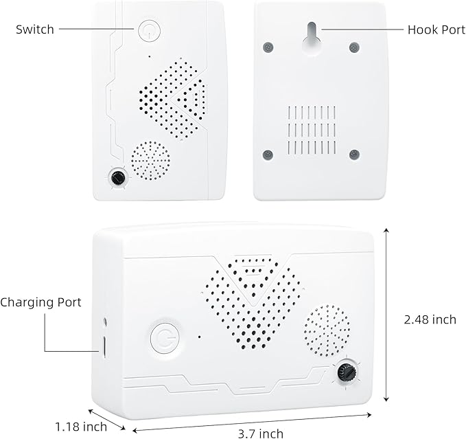 Ultrasonic Bat Devices for Attic: 4PCS Bat Removal Device for Garage, Indoor Outdoor Use - Humane and Effective Rechargeable Bat Deterrent Devices, White