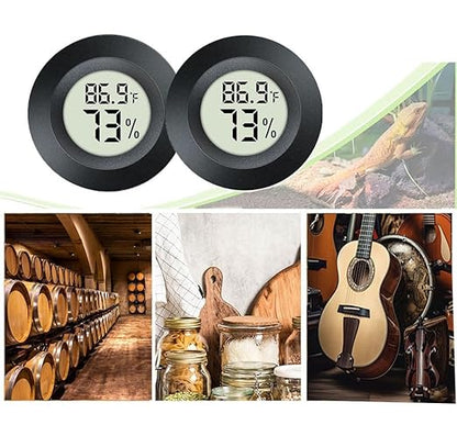 4 Pack Hygrometer Thermometer Digital Humidity Meter Indoor/Outdoor Humidity Monitor Reptile Thermo-Hygrometer for Greenhouse Humidors Terrarium Jars, Fahrenheit (℉) /Celsius(℃) (4)