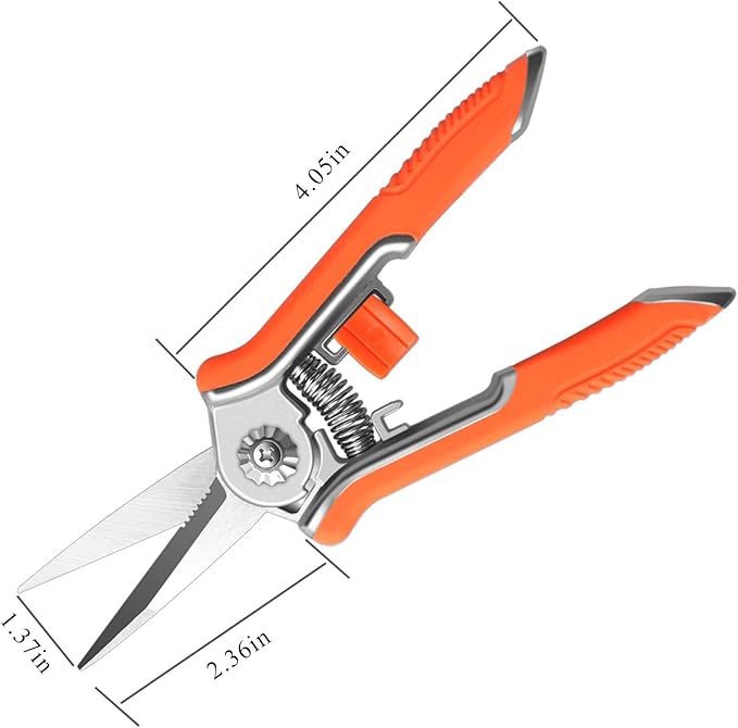 FLORA GUARD 6.5-Inch Floral Scissors, Zinc Alloy with Rubber Handle, Toothed Blade for Quick Cutting, Suitable for Flower Placement, Plant Pruning, Rose or Fruit Picking (6 PCS)