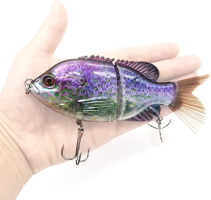 5.9in Multi Jointed Swimbait Fishing Lures Bait,2 Segment Big Giant Sinking Fishing Bass Lures,Crankbaits Swimbaits with Treble Hook
