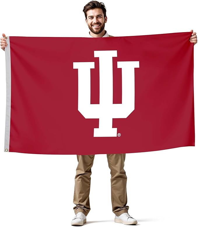 Indiana Hoosiers College Sports Printed Flag - NCAA Licensed - Nylon - School Banner (Red) (3' x 5')