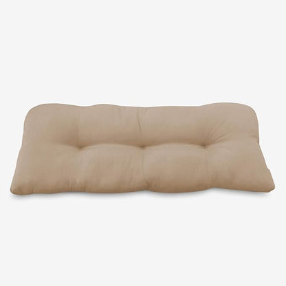 BrylaneHome Tufted Bench Cushion - 45.5" L x 19" W x 3" H- Patio & Outdoor - Water, Stain & Fade Resistant - Cobalt Tropicana