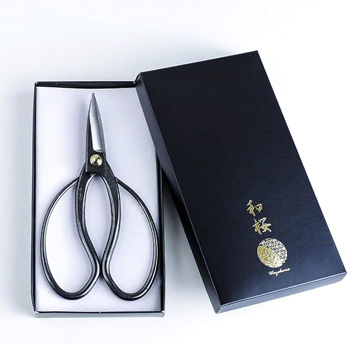 Wazakura Japanese Bonsai Tool Set MADE IN JAPAN, Bonsai Scissors 7inch(180mm) + Concave Branch Cutter 8inch(200mm), Essential Starter Kit