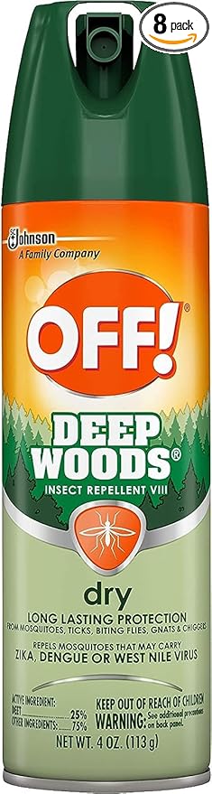 OFF! Deep Woods Dry Spray Long Lasting Protection (Pack - 8)