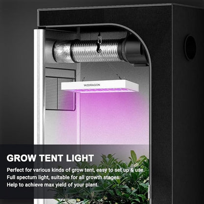 2024 Upgraded BW2000 LED Grow Lights Double Chips Full Spectrum with 10ft Cable for Greenhouse and Indoor Plant Veg and Flower Growing [White]