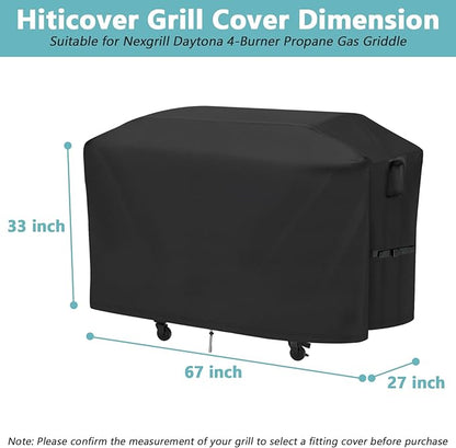 Grill Cover for Nexgrill Daytona 720-1116 4-Burner Propane Gas Griddle, Waterproof Outdoor BBQ Griddle Cover