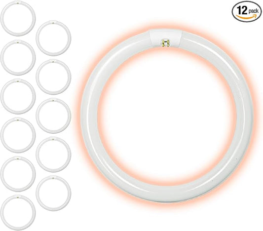 GoodBulb 32-Watt 12 Inch T9 Fluorescent Circline Light Bulb | 2700K Warm White Light Color | G10q Base | High Output 2027 Lumens | 10000 Life Hours 80 CRI | Pack of 12 Bulbs