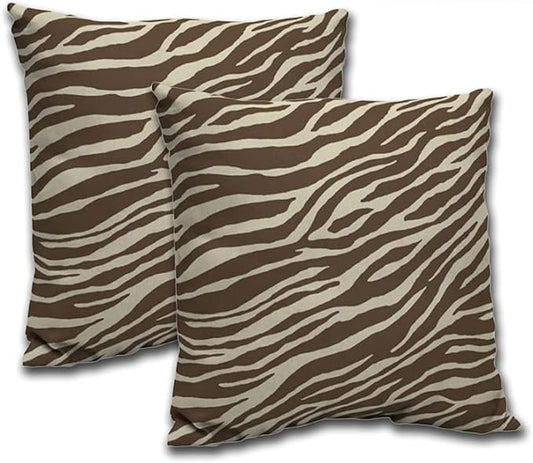 Comfort Classics Set of 2 Outdoor Patio Pillow Back Cushion 21" L x 21" W x 6" H. Polyester Fabric Zebra Inc.