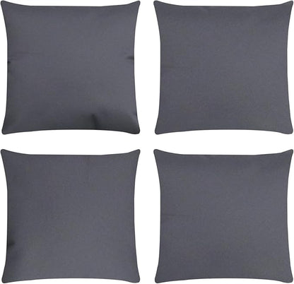 Covers & All Premium Square Throw Pillow Inserts with Covers Set of 4, 18 x 18 Inches Charcoal Gray, Decorative Cushions for Couch Sofa Home Decor Office Travel UV Resistant Waterproof Soft Cushions