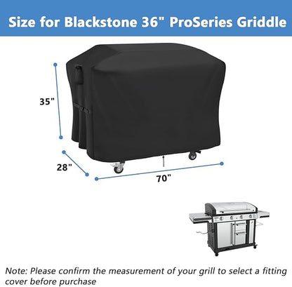 Grill Cover for Blackstone Model 2307 ProSeries 4-Burner 36 Inch Propane Griddle with Stainless Steel Cabinet, Outdoor Waterproof BBQ Griddle Cover - 70 x 28 x 35 Inch