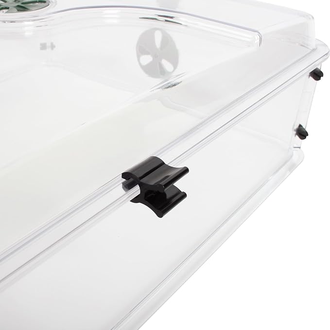 EarlyGrow 24" x 15" x 12.75" Domed Propagator with 2 Height Extenders and Locking Clip Set, Green
