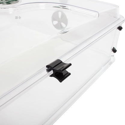 EarlyGrow 24" x 15" x 12.75" Domed Propagator with 2 Height Extenders and Locking Clip Set, Green