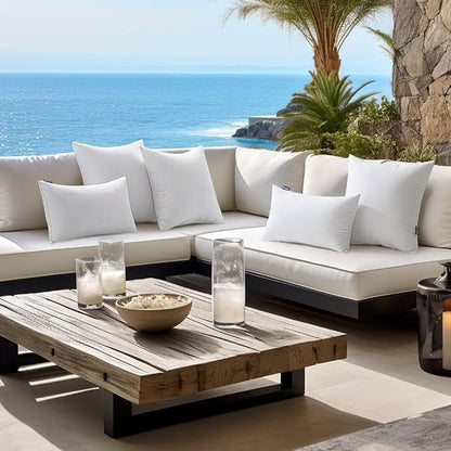 MIULEE Pack of 4 20x20 Inch Outdoor Pillow Inserts Waterproof Decorative Throw Pillow Insert, Square Lumbar Garden Pillow Form for Patio Sofa Couch