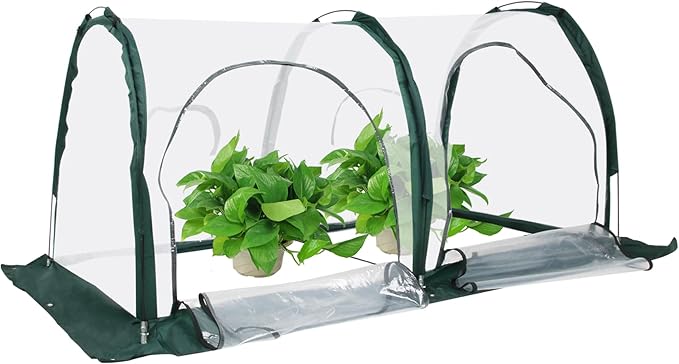 Portable Tunnel Greenhouse for Outdoors - Transparent Mini Greenhouses Ideal for Backyards and Outdoor Vegetable Cultivation (2M)