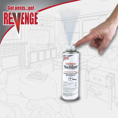 Revenge Total Release Flea Fogger, Pack of 3 6 oz Ready-to-Use Cans, Long Lasting Formula Kills Fleas and More