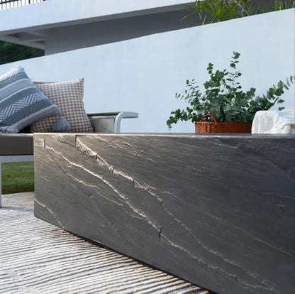AMS Fireplace | Elementi Plus | Cape Town | 56" Rectangular Slate Black Concrete Natural Gas Fire Pit Table