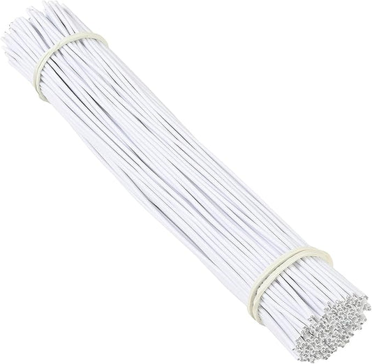 Tangyinrd 200 Pcs 6 inch Garden Twist Tie, Round Plastic Twist Ties for Plants, Vines and Wrapping Cords or Christmas Tree Gardening Plants Growth and Care, Office Home Cable Organization (White)