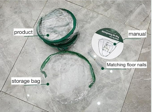 27.56" * 27.56" * 31.5" Greenhouses for Outdoors, Portable Greenhouse Kit with Side Windows, PE Cover, Backyard Garden Indoor Outside, Foldable, No Assembly Required