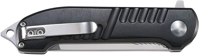 CRKT Razel GT Assisted Folding Pocket Knife: Everyday Carry, Stainless Steel Cleaver Blade with Satin Finish, Liner Lock, Black Aluminum Handle, Lanyard Hole 4031 Multi One Size