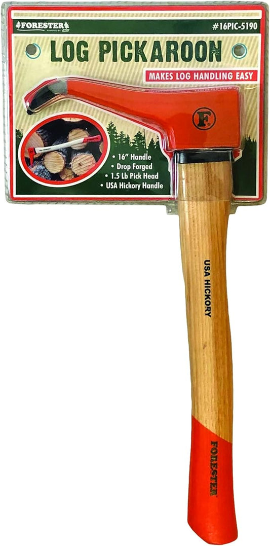 FORESTER Pickaroon Logging Tool 16in | USA Hickory Handle | Hookaroon Logging Tool | Log Roller Tool & Forestry Tools for Dragging and Stacking Logs