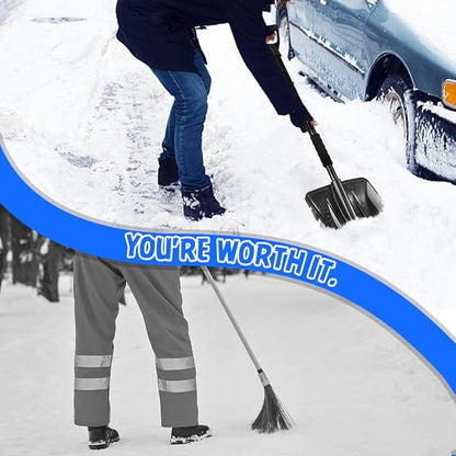 Snow Square Shovel, Shovels for Digging with D-Handle, Overall 41-Inch Long Garden Shovel for Car, Garden Tools, Black