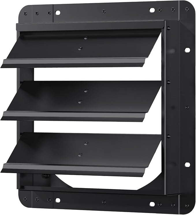 12 Inch Aluminum Automatic Shutter Louver Vent (No Fan Blades and Motor) for Home Attics, Workshops, Barn, Greenhouse