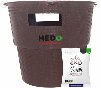 HEDO Rhinoceros Beetle Pheromone Trap with Lure and Bucket Trap to Control Damage in Coconut, Palm Areca & Other Ornamental Palm Species Pack of 5