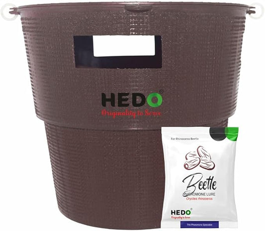 HEDO Rhinoceros Beetle Pheromone Trap with Lure and Bucket Trap to Control Damage in Coconut, Palm Areca & Other Ornamental Palm Species Pack of 5