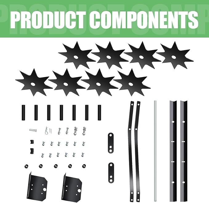 35 Inch Tow Behind Aerator, 350 LBS Heavy Duty Lawn Aerator, 8 Steel Spike Disks, 2.5 Precision Aeration, for Farm Fields and Large Scale Lawns