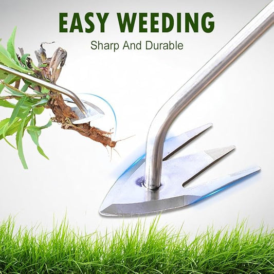 Manual Weed Remover Tool for Lawn and Garden, 2025 New Weeding Artifact Uprooting Weeding Tool,Weed Puller Tool 3 Tooth Manganese Steel for Gardening Backyard Farm (13in)