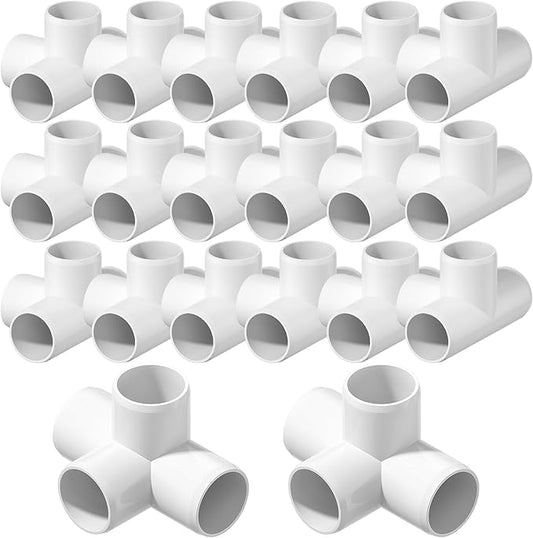 20PCS 4-Way PVC Fittings, 1/2Inch PVC Pipe Fittings for SCH40 PVC Pipe, Heavy Duty PVC Furniture Grade Fitting Connectors for Water Supplies Build PVC Furniture DIY Garden Shelf Greenhouse
