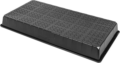 SUNPACK 10" x 20" Heavy Duty Mesh Plastic Seed Starting Tray, Black, 2.3" - Ensures Water Drainage and Aeration, Perfect for Greenhouses or Indoor Gardening