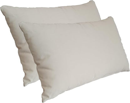 ADLIVWYD Lumbar Pillows for Indoor Outdoor uses,Waterproof Removable Cover with Zipper Outdoor Pillows Set of 2 for Patio Furniture,12×20 Inch (Cream)