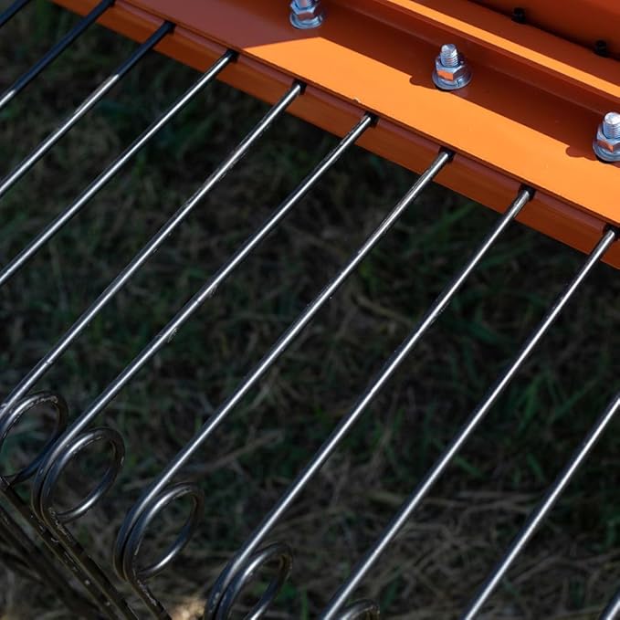 Titan Attachments 3 Point 5 FT Pine Straw Needle Rake, Category 1 Tractors, Coil Spring Tines, Drag-Behind Landscape Rake