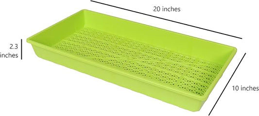 SUNPACK 10" x 20" Heavy Duty Mesh Plastic Seed Starting Tray, Lime Green, 2.3" (Pack of 30) - Ensures Water Drainage and Aeration, Perfect for Greenhouses or Indoor Gardening
