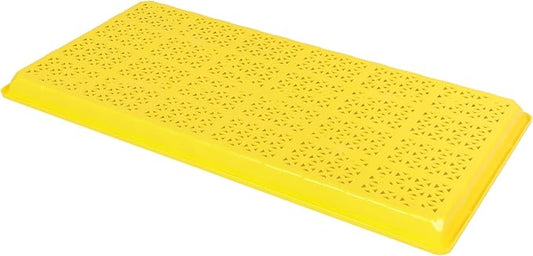 SUNPACK 10" x 20" Heavy Duty Mesh Plastic Seed Starting Tray, Yellow, 1" - Ensures Water Drainage and Aeration, Perfect for Greenhouses or Indoor Gardening