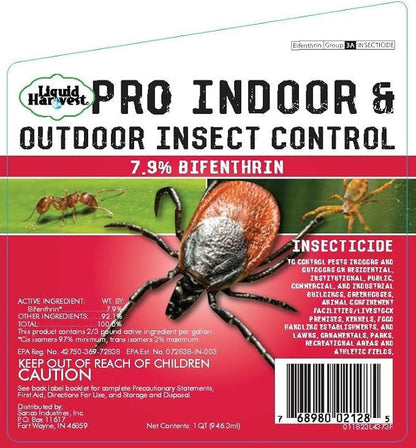 7.9% Bifenthrin Insecticide - 32 Ounces - (Compare to Leading Brands) – Professional Insect Control - Kills on Contact - Fire Ants, Ticks & More