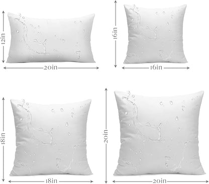 Ashler 16 x 16 Outdoor Pillow Inserts, Set of 2 Water Resistant Throw Pillow Inserts Hypoallergenic Stuffer Sham Square Pillow Insert for Patio, Bench, Garden, Indoor Outdoor Decorative