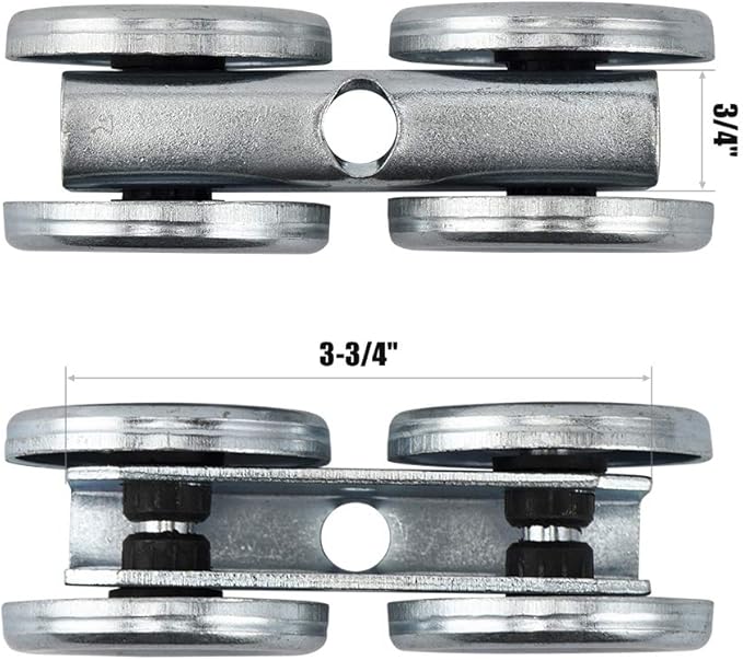 HOME MASTER HARDWARE Box Rail Hanger Kit 2 Set,Exterior Barn Door Hardware Kit,Each Rated Safe Working Load 225 lbs,Zinc Plated