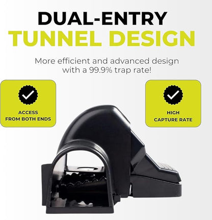 Rat Trap Set - Fast Kill Indoor & Outdoor Solution for Large Rats & Mice - Comes with 2 Gloves & User Manual for Easy Setup - Ultimate Choice