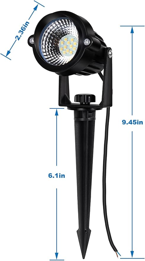 12W Landscape Lights Low Voltage LED Landscape Lighting Spotlight Waterproof Garden Pathway Christmas Decorative Lights Outdoor, 20 Pack with Connector (Warm White 3000K)